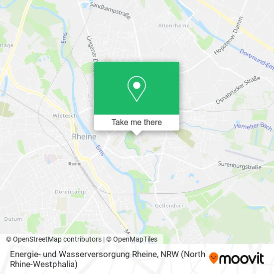 Карта Energie- und Wasserversorgung Rheine