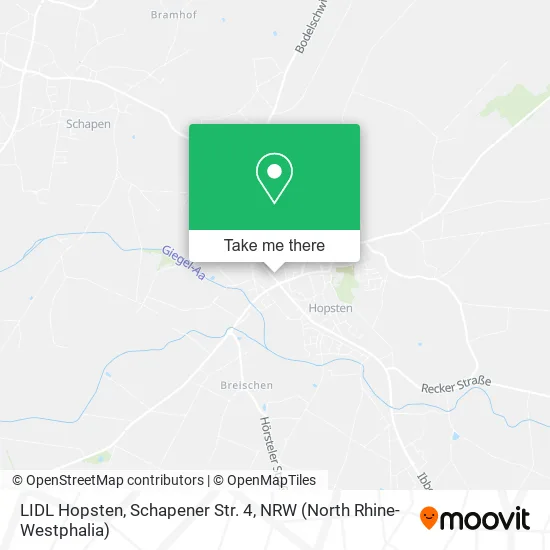Карта LIDL Hopsten, Schapener Str. 4