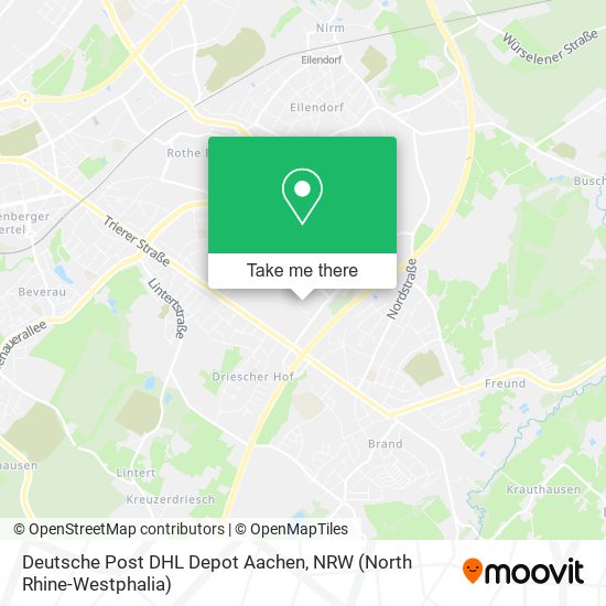 Deutsche Post DHL Depot Aachen map