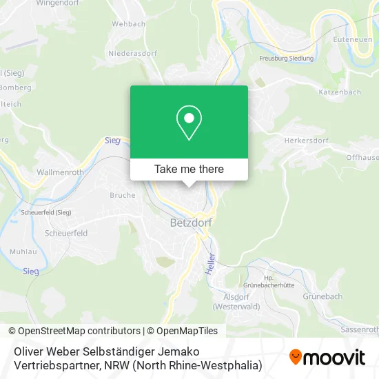Карта Oliver Weber Selbständiger Jemako Vertriebspartner