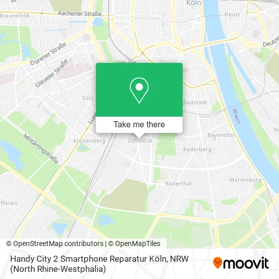 Карта Handy City 2 Smartphone Reparatur Köln