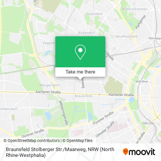 Карта Braunsfeld Stolberger Str. / Maarweg