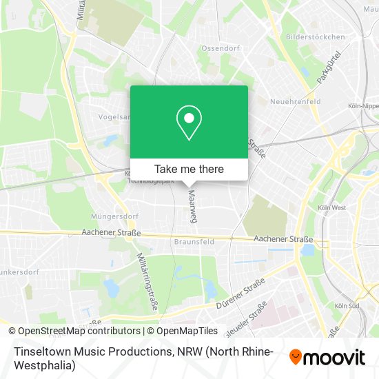 Tinseltown Music Productions map