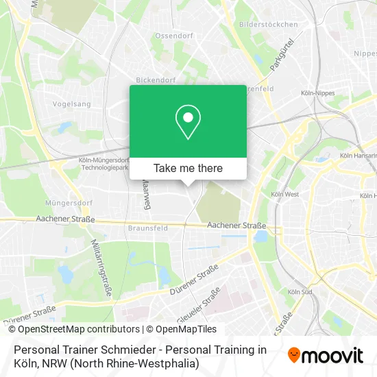 Карта Personal Trainer Schmieder - Personal Training in Köln