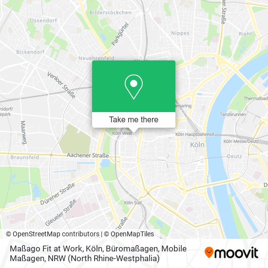 Карта Maßago Fit at Work, Köln, Büromaßagen, Mobile Maßagen