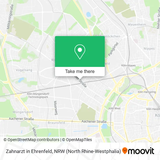Карта Zahnarzt in Ehrenfeld