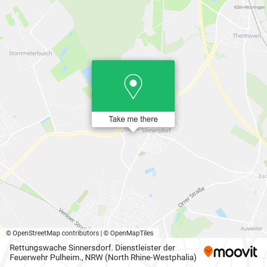 Rettungswache Sinnersdorf. Dienstleister der Feuerwehr Pulheim. map