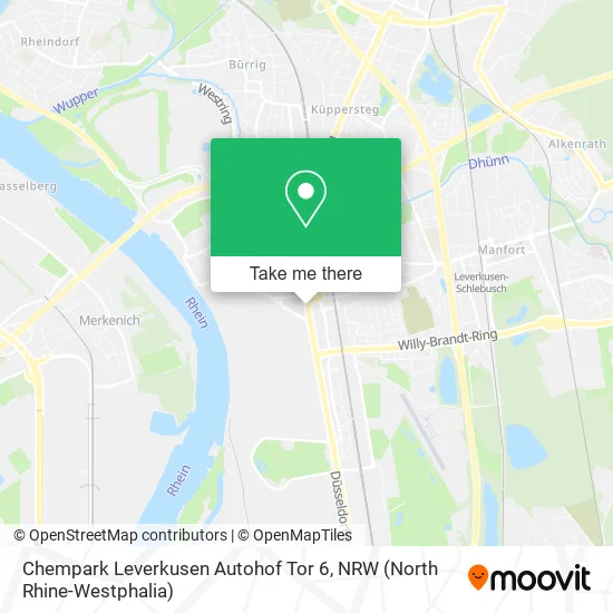 Карта Chempark Leverkusen Autohof Tor 6