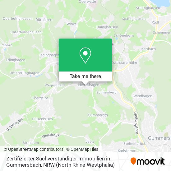 Zertifizierter Sachverständiger Immobilien in Gummersbach map