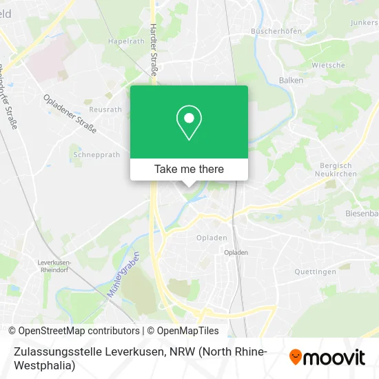 Карта Zulassungsstelle Leverkusen