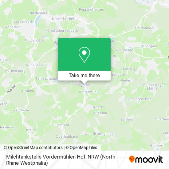 Карта Milchtankstelle Vordermühlen Hof