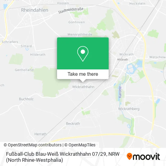 Карта Fußball-Club Blau-Weiß Wickrathhahn 07 / 29