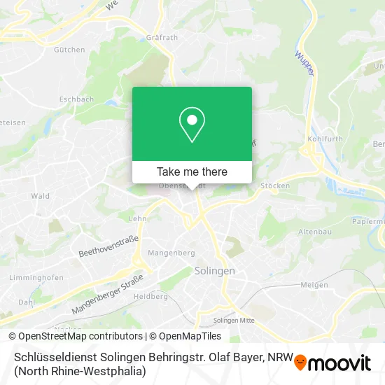 Карта Schlüsseldienst Solingen Behringstr. Olaf Bayer