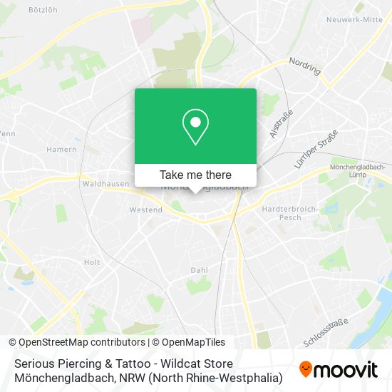 Serious Piercing & Tattoo - Wildcat Store Mönchengladbach map