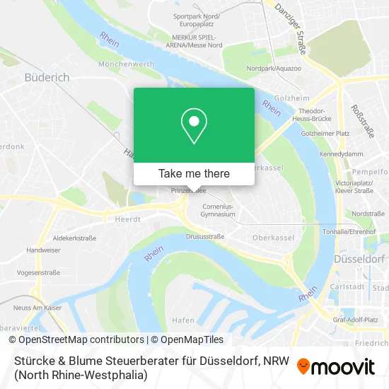 Карта Stürcke & Blume Steuerberater für Düsseldorf