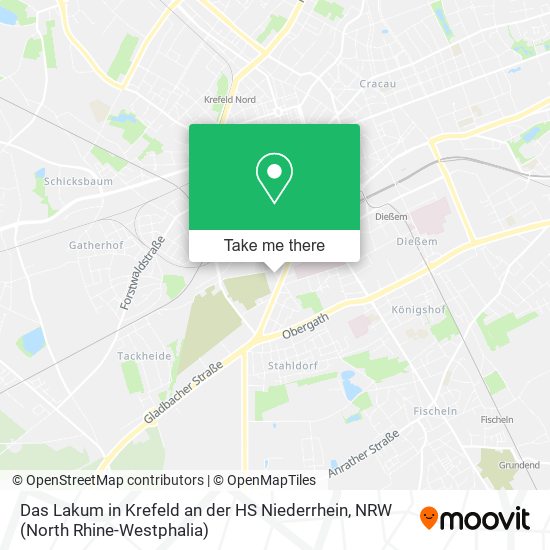 Das Lakum in Krefeld an der HS Niederrhein map