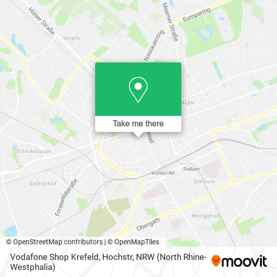Карта Vodafone Shop Krefeld, Hochstr