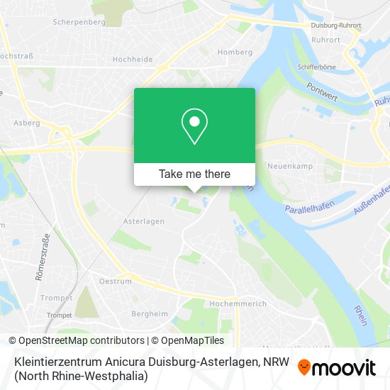 Kleintierzentrum Anicura Duisburg-Asterlagen map