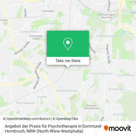 Карта Angebot der Praxis für Psychotherapie in Dortmund-Hombruch
