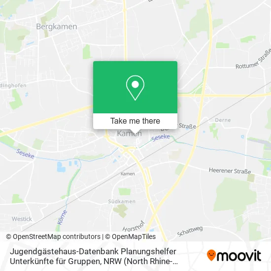 Карта Jugendgästehaus-Datenbank Planungshelfer Unterkünfte für Gruppen