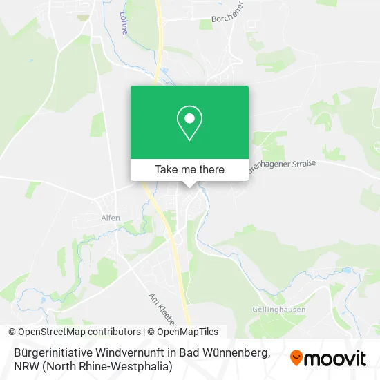 Карта Bürgerinitiative Windvernunft in Bad Wünnenberg