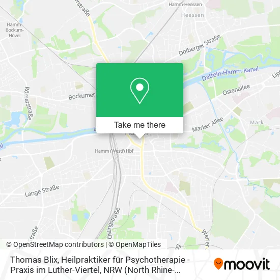 Карта Thomas Blix, Heilpraktiker für Psychotherapie - Praxis im Luther-Viertel