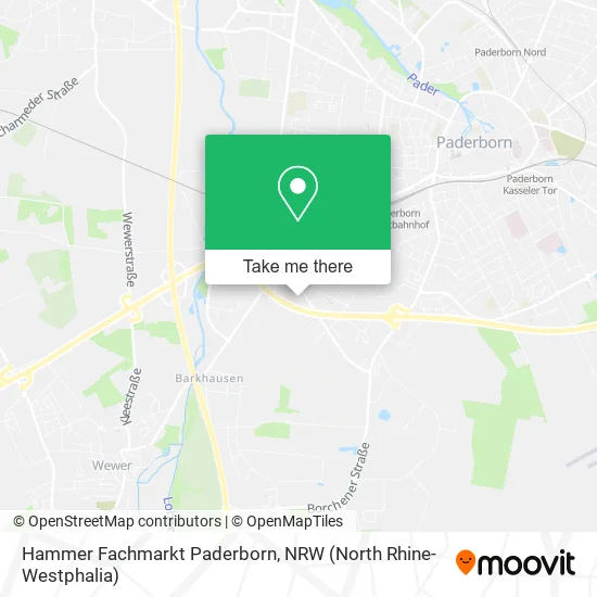 Карта Hammer Fachmarkt Paderborn