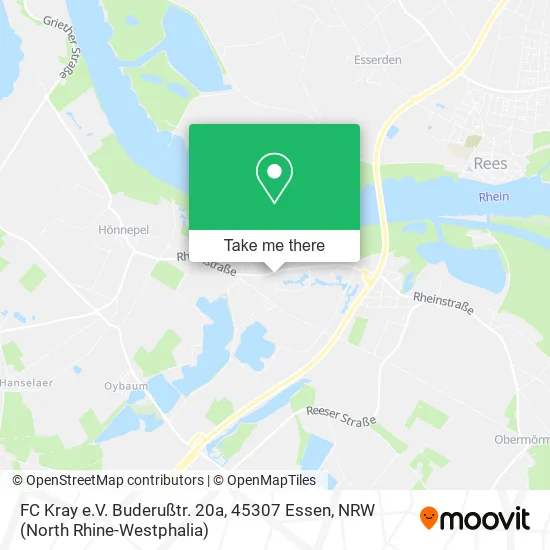 Карта FC Kray e.V. Buderußtr. 20a, 45307 Essen