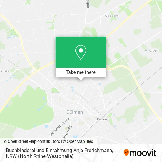 Карта Buchbinderei und Einrahmung Anja Frerichmann