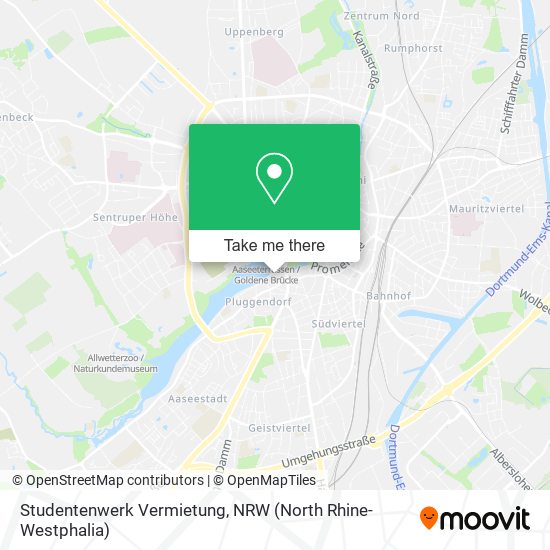 Studentenwerk Vermietung map