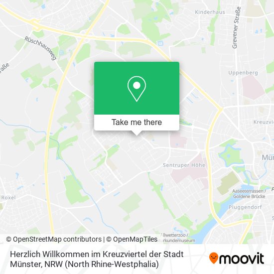 Карта Herzlich Willkommen im Kreuzviertel der Stadt Münster
