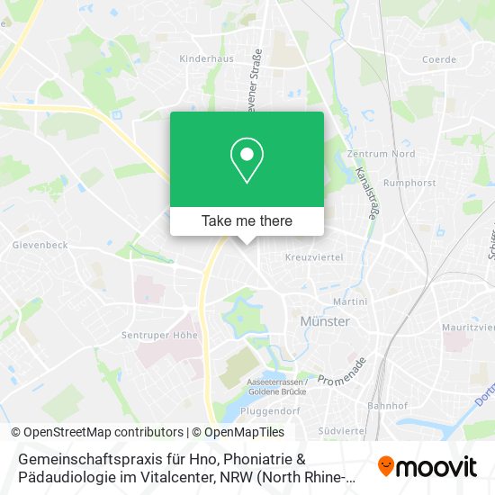 Gemeinschaftspraxis für Hno, Phoniatrie & Pädaudiologie im Vitalcenter map