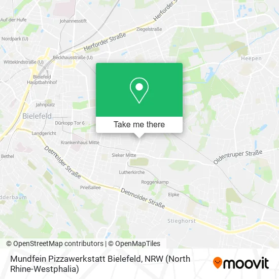 Карта Mundfein Pizzawerkstatt Bielefeld