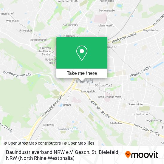 Карта Bauindustrieverband NRW e.V. Gesch. St. Bielefeld