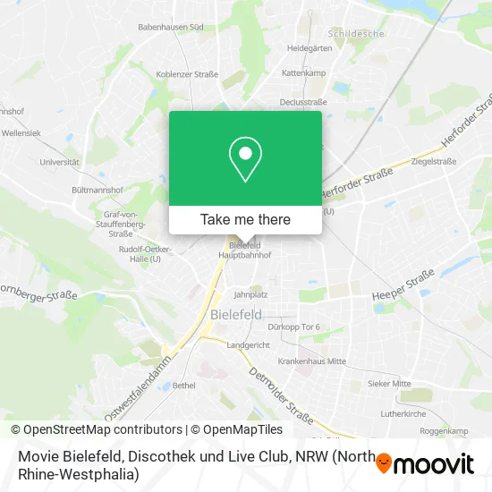 Карта Movie Bielefeld, Discothek und Live Club