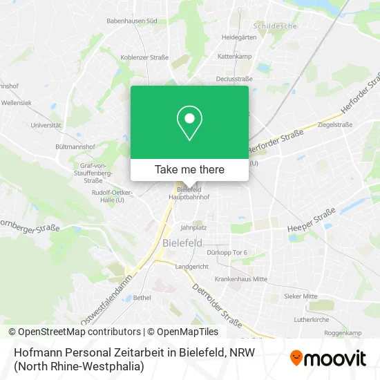 Карта Hofmann Personal Zeitarbeit in Bielefeld