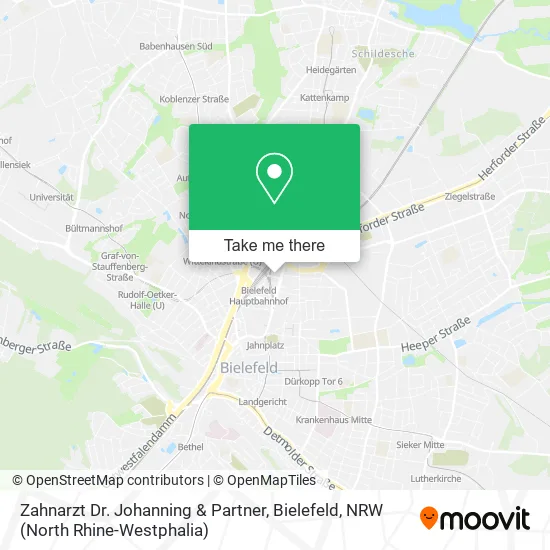 Карта Zahnarzt Dr. Johanning & Partner, Bielefeld