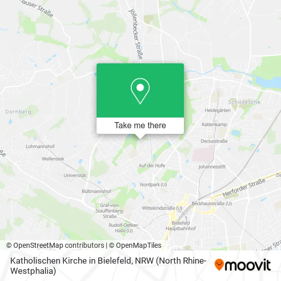 Карта Katholischen Kirche in Bielefeld
