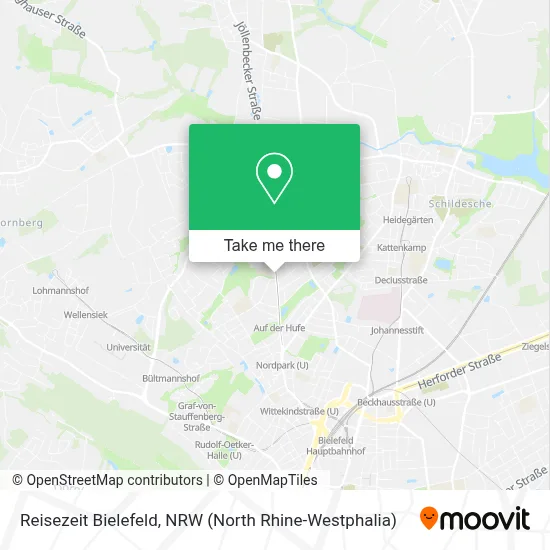 Reisezeit Bielefeld map