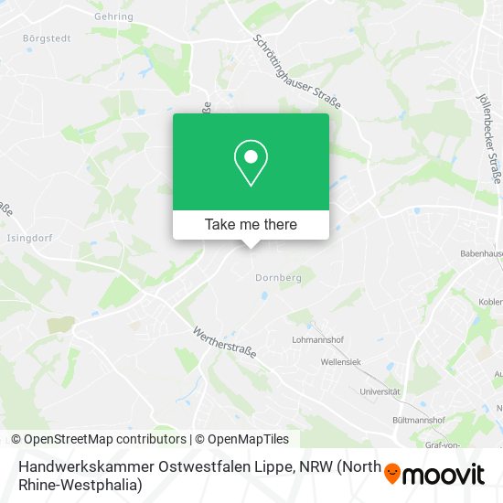 Handwerkskammer Ostwestfalen Lippe map