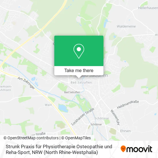 Карта Strunk Praxis für Physiotherapie Osteopathie und Reha-Sport