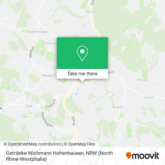 Getränke Wichmann Hohenhausen map