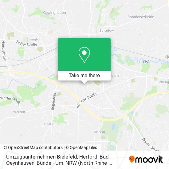 Umzugsunternehmen Bielefeld, Herford, Bad Oeynhausen, Bünde - Um map