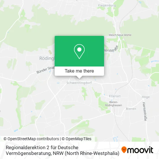 Карта Regionalderektion 2 für Deutsche Vermögensberatung