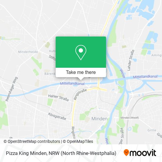 Pizza King Minden map