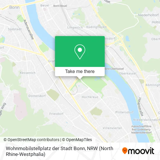 Карта Wohnmobilstellplatz der Stadt Bonn