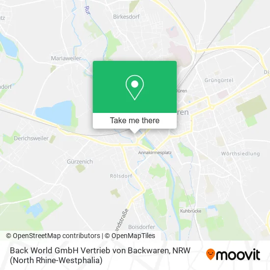 Карта Back World GmbH Vertrieb von Backwaren