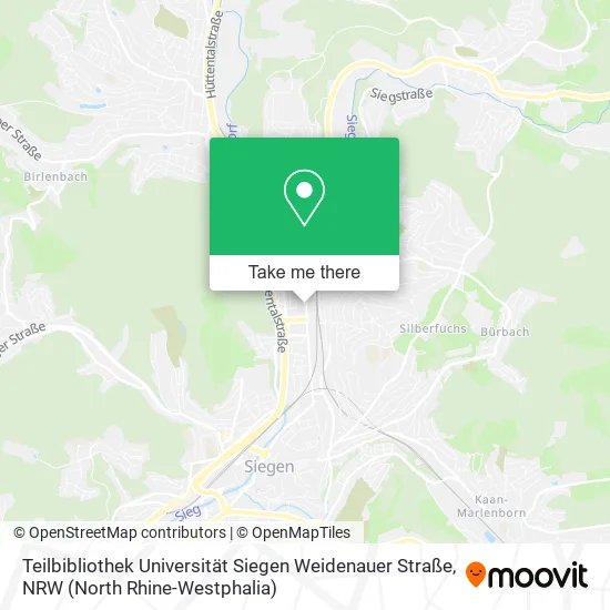 Карта Teilbibliothek Universität Siegen Weidenauer Straße