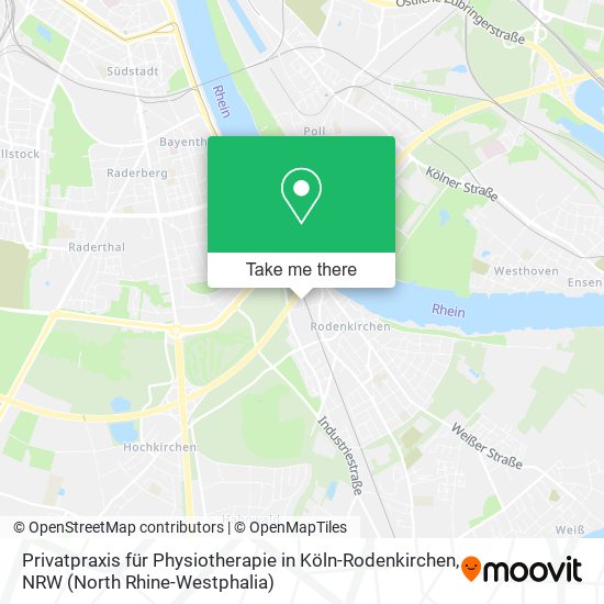 Карта Privatpraxis für Physiotherapie in Köln-Rodenkirchen