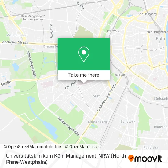 Карта Universitätsklinikum Köln Management